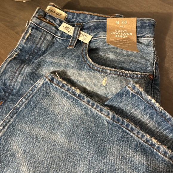 Madewell wide leg curvy low slung Jeans - Medium Blue - Picture 3 of 7